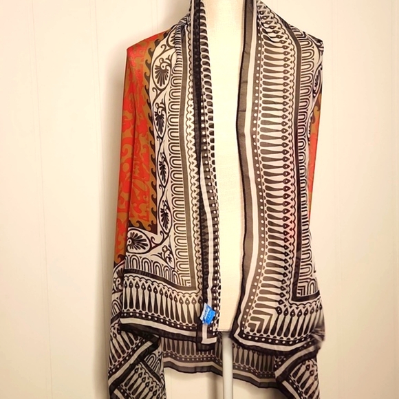 Soaked.red black and white printed Resort Wear swim Sarong coverup/ scarf/top - Picture 5 of 10